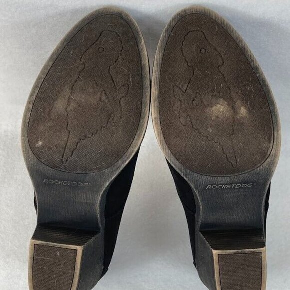 Rocket Dog Ankle Booties Women's Size 10 Black Faux Suede - Picture 8 of 9